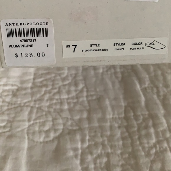 ANTHROPOLOGIE Studded Violet Slides Flats 7 NWT - Picture 6 of 10